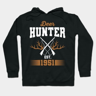 Gifts for 70 Year Old Deer Hunter 1951 Hunting 70th Birthday Gift Ideas Hoodie